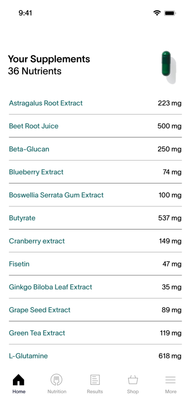 App Screen - Your Supplements