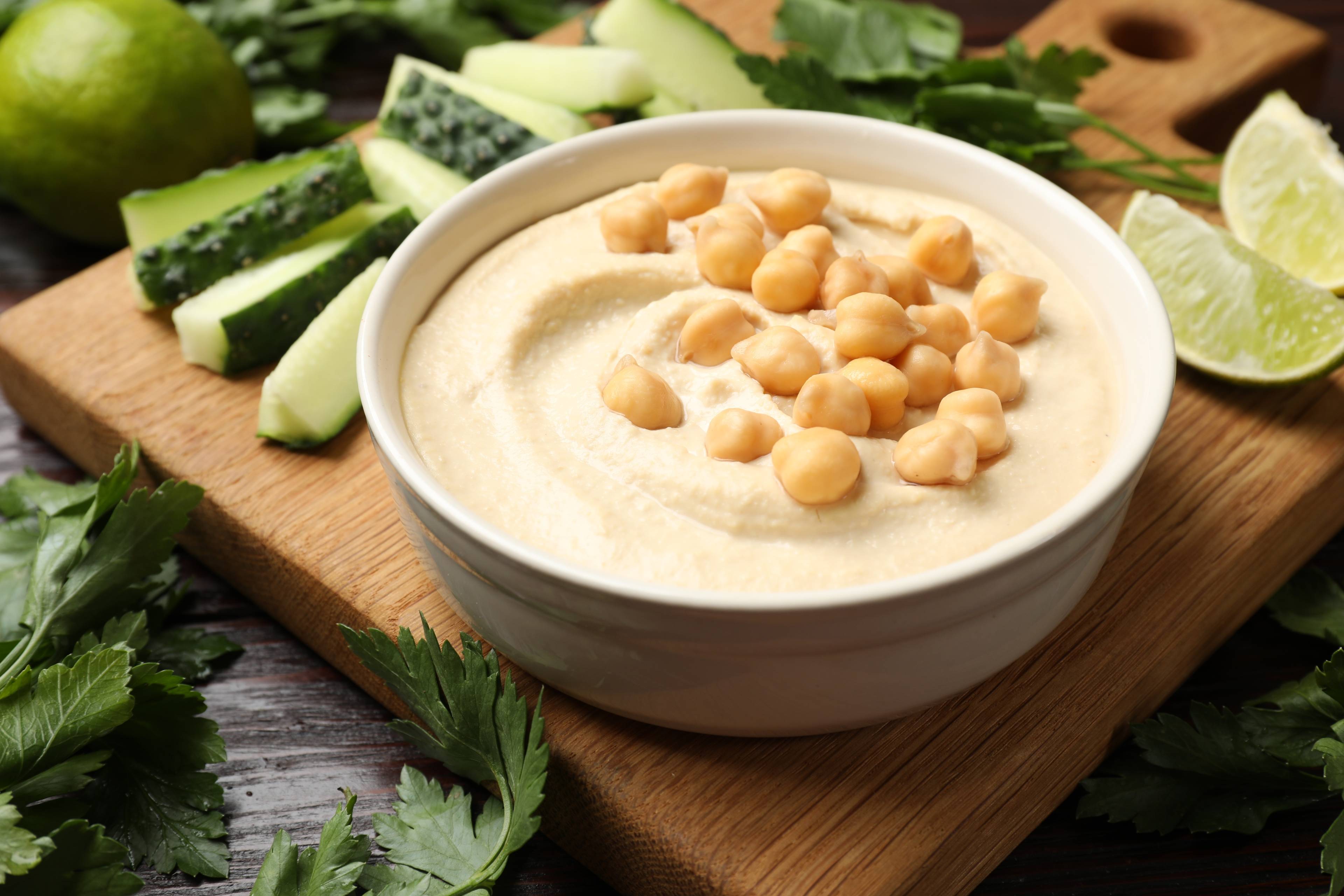 Calming Chickpea Hummus with Cucumber